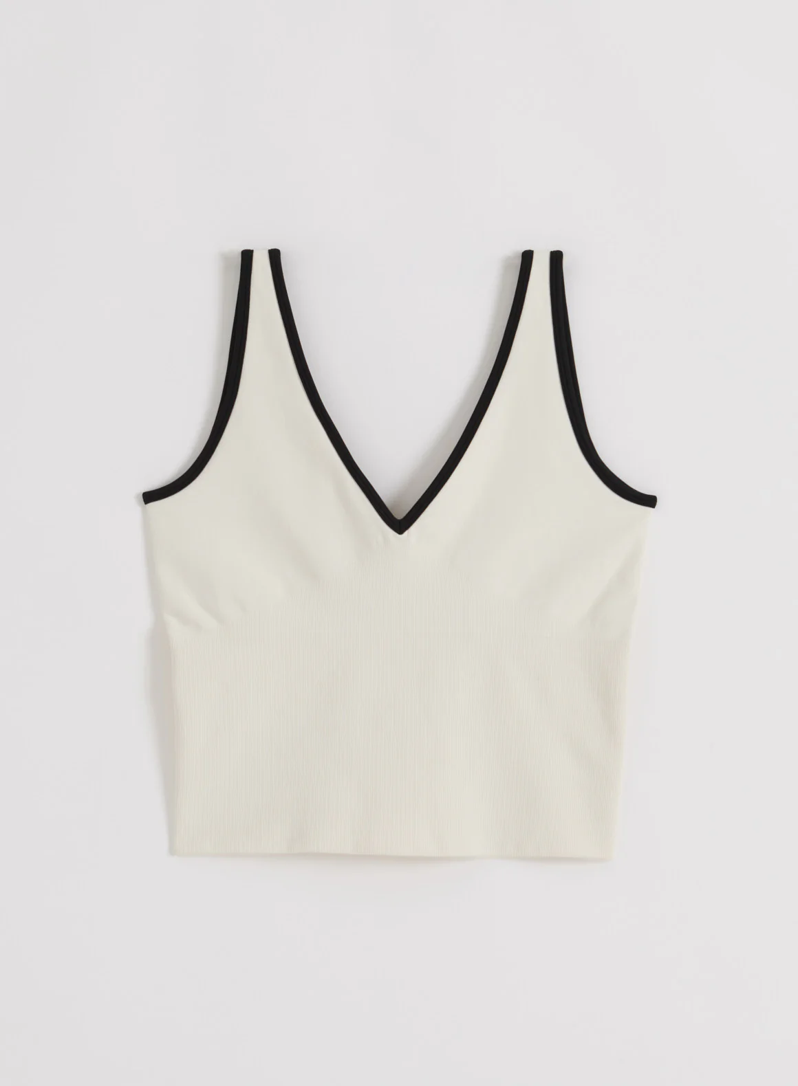 Black Cream Shape Seamless Deep Cut Singlet - Image 10