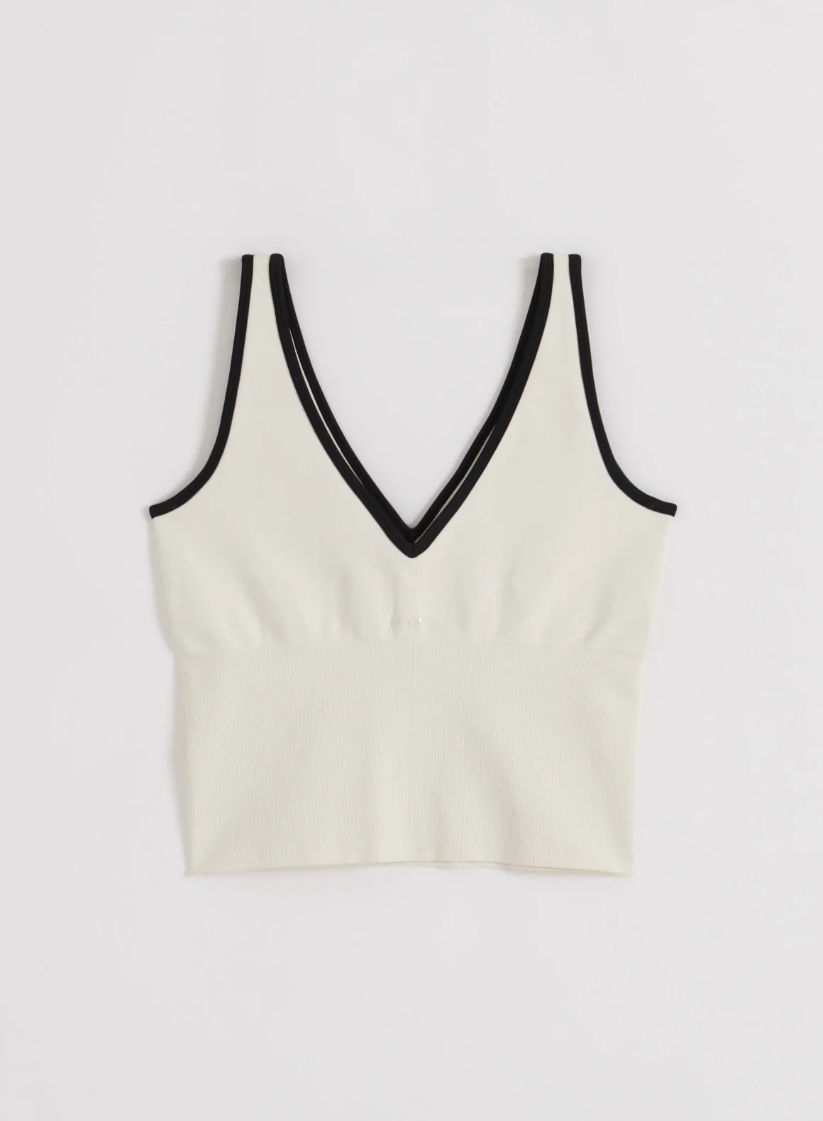 Black Cream Shape Seamless Deep Cut Singlet - Image 9