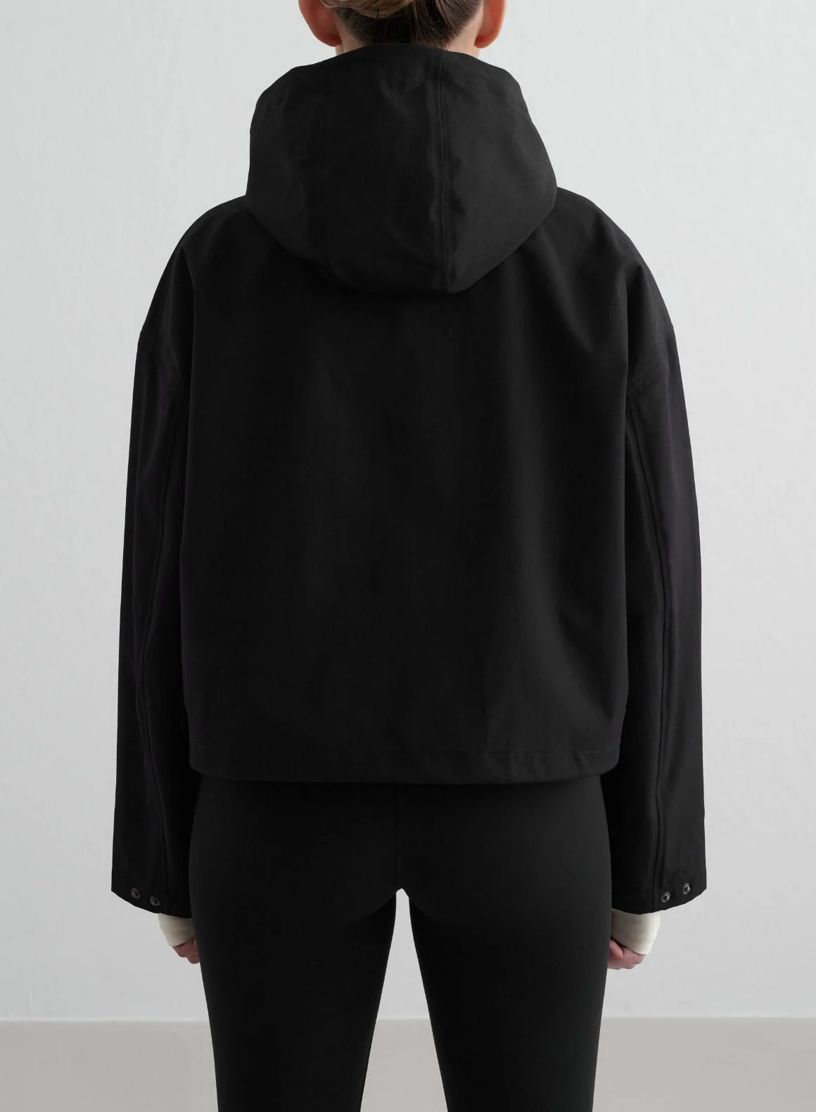 Black Cropped Waterproof Anorak - Image 4