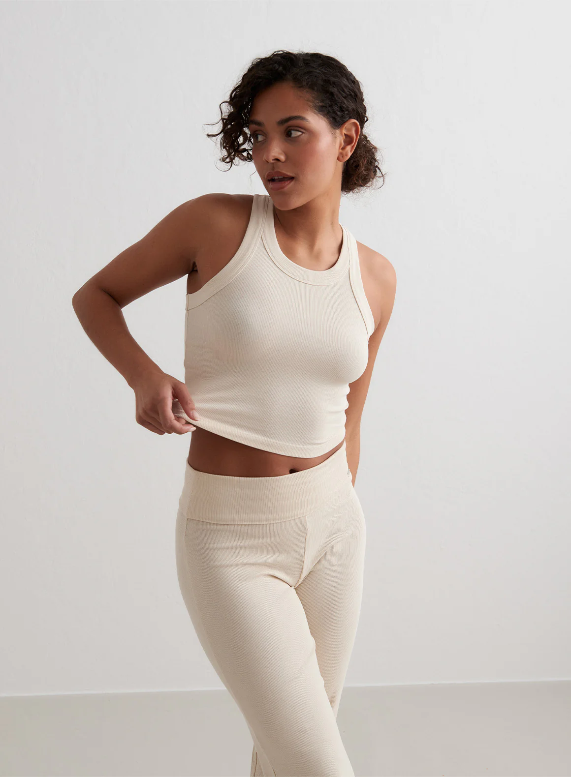 Café Au Lait Ease Ribbed Tank Top - Image 2