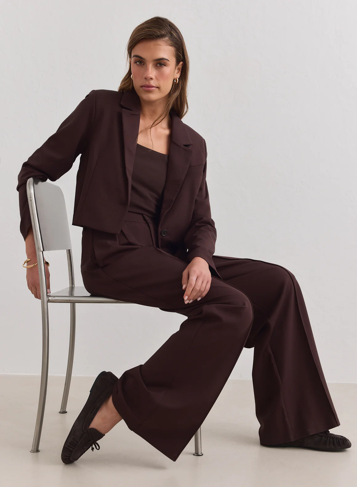 Chocolate Luxe Relaxed Tailored Pants - Image 2