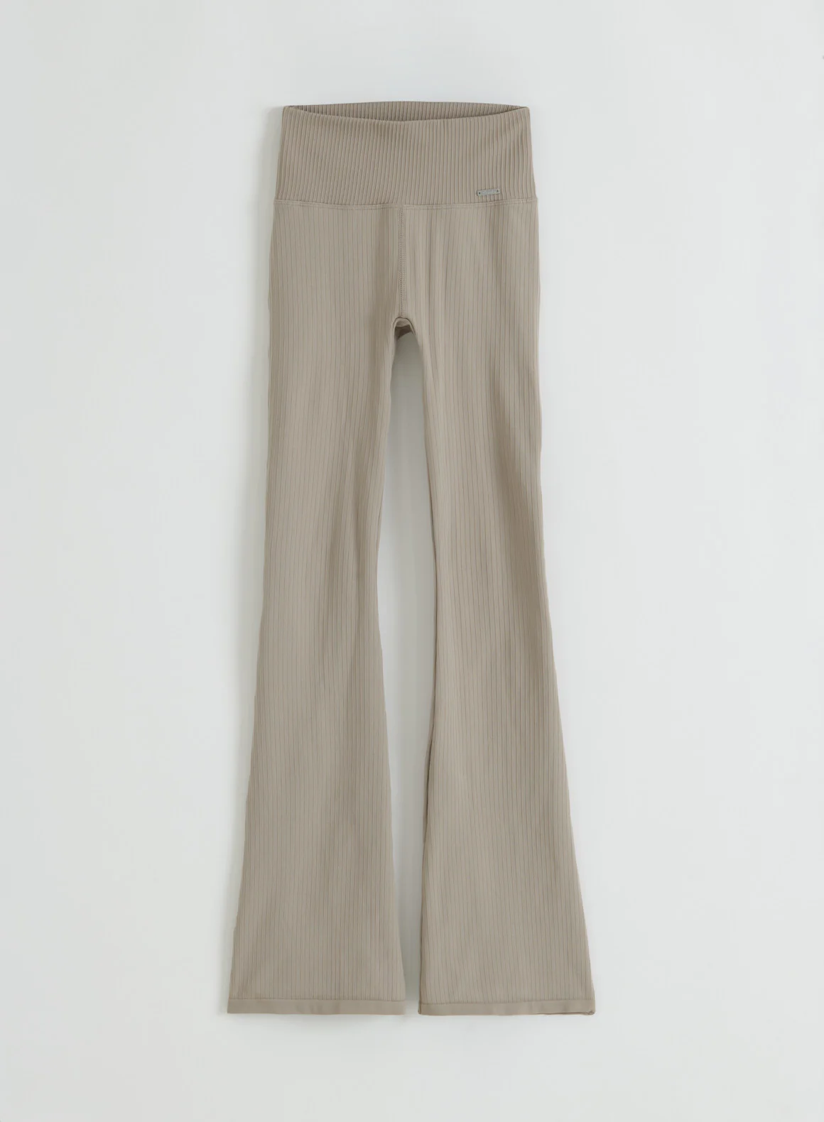 Dark Clay Ribbed Seamless Flare Tights - Image 8