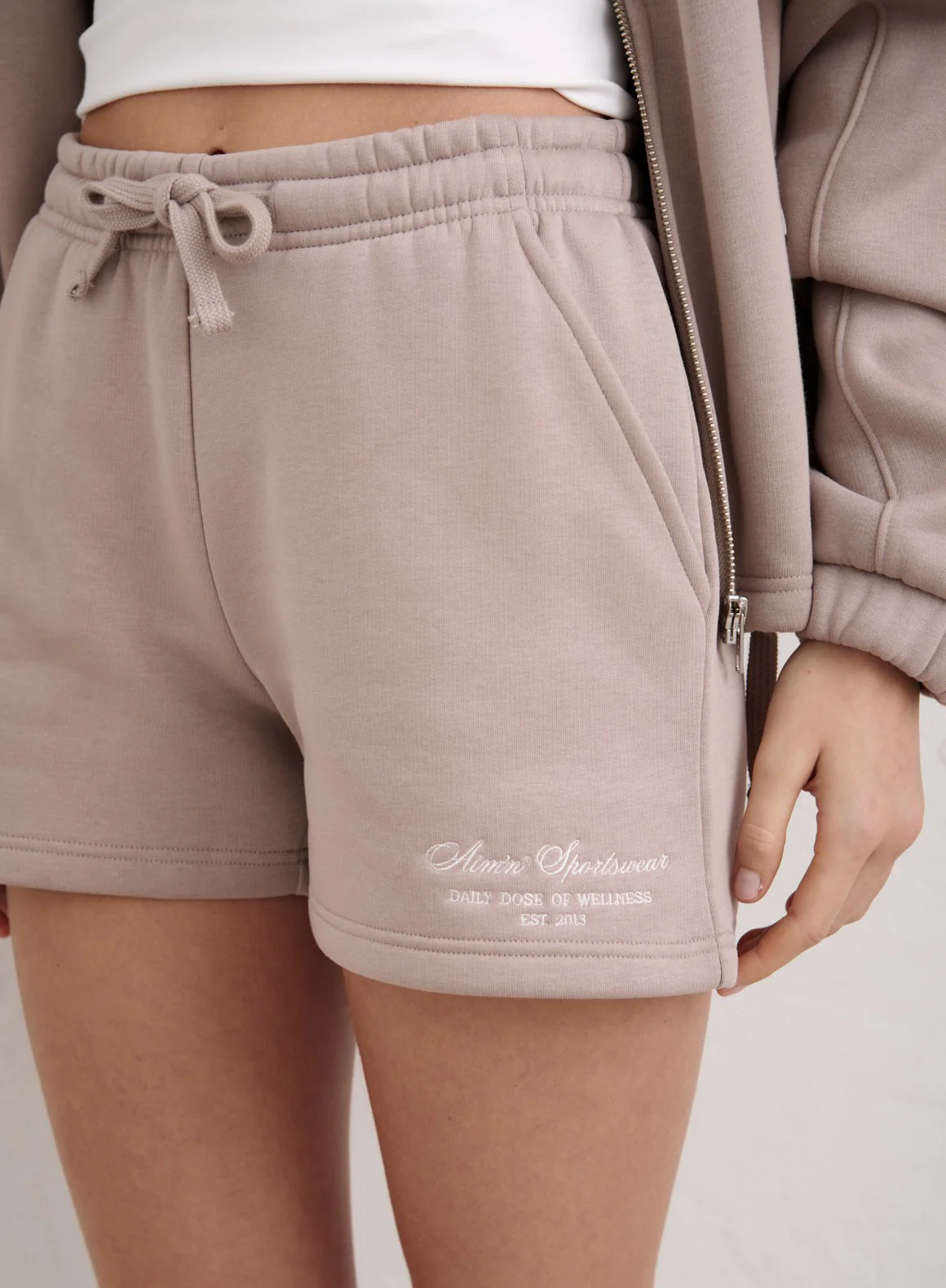 Dark Clay Script Sweat Shorts - Image 2