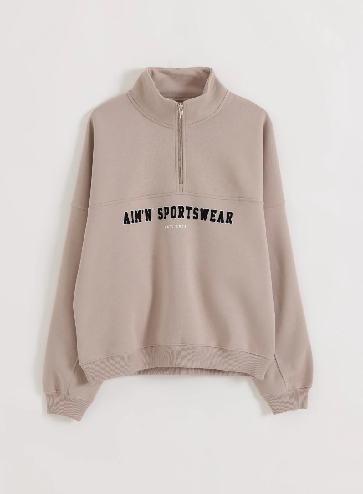 Dark Clay Varsity Sweat Half Zip - Image 6
