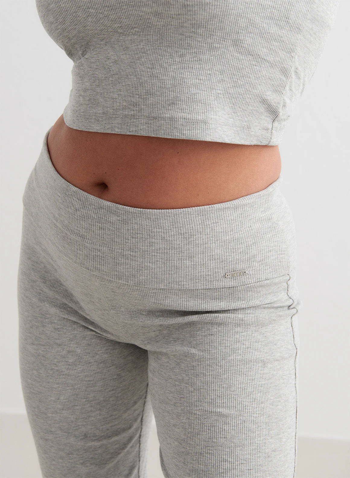 Grey Melange Ease Ribbed Pants - Image 6
