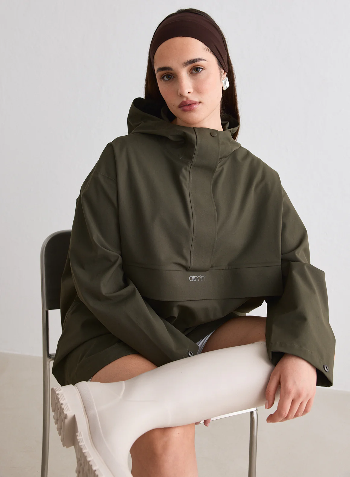 Khaki Waterproof Oversized Anorak - Image 5