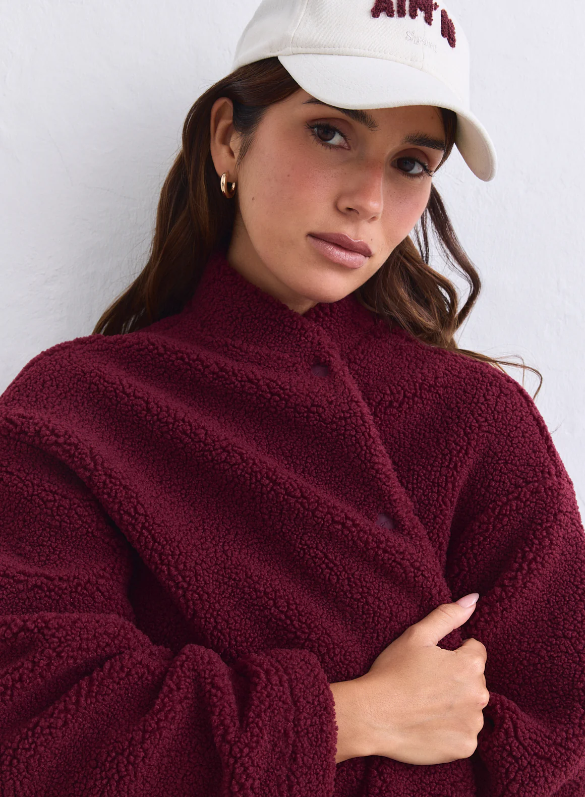 Merlot Pile Coach Jacket - Image 4