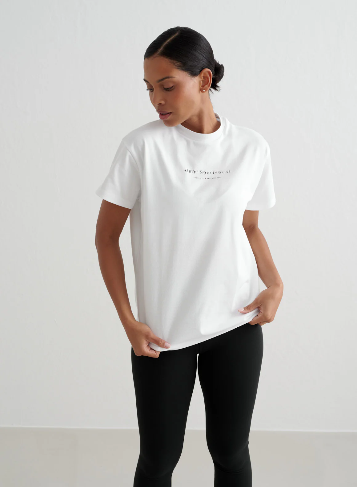 White Serif Boyfriend T-shirt
