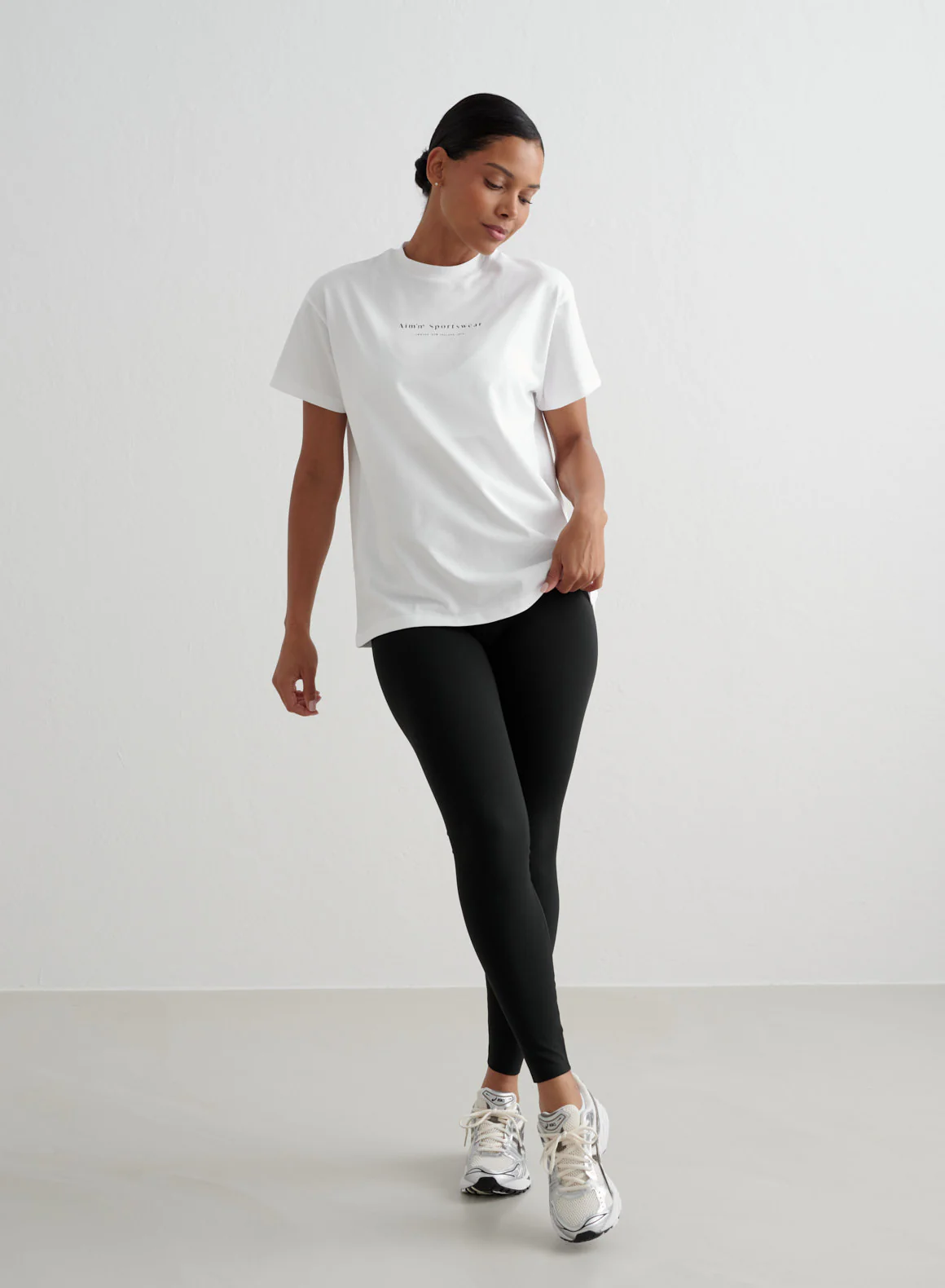 White Serif Boyfriend T-shirt - Image 3