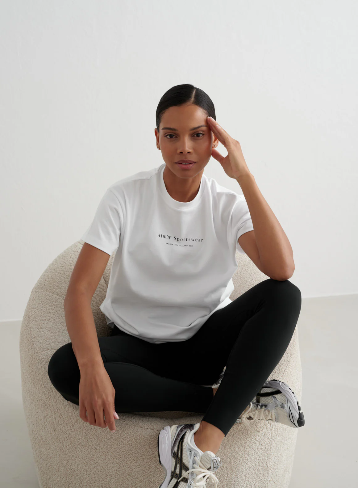White Serif Boyfriend T-shirt - Image 4